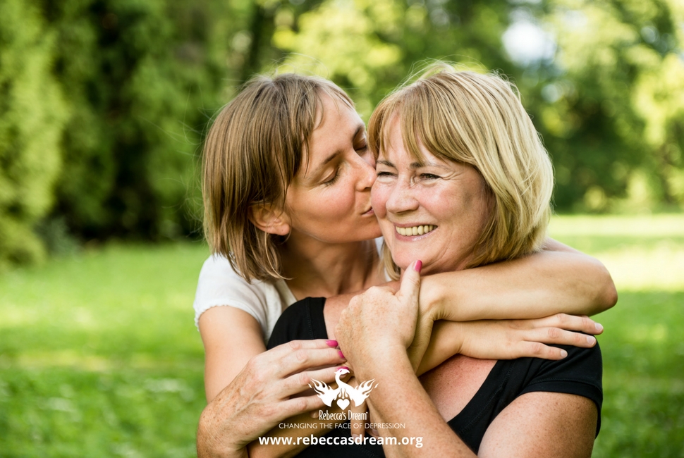Loving mother and her young adult daughter living with depression